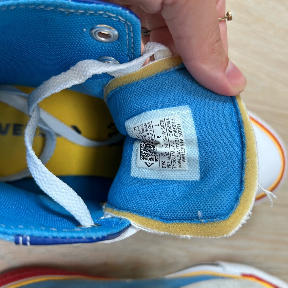 ❌SOLD💰Converse Chuck Taylor Blue and Red High-Top Double Logo Sneakers Men size7 - Picture 7 of 12